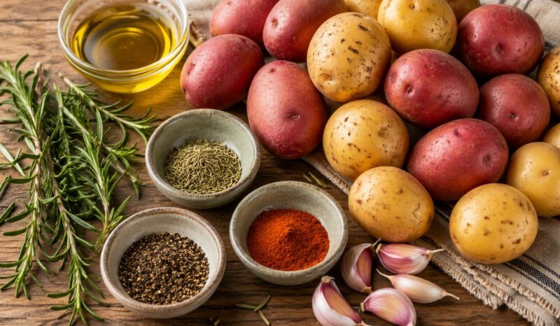 Sastojci za krompir iz rerne sa ruzmarinom